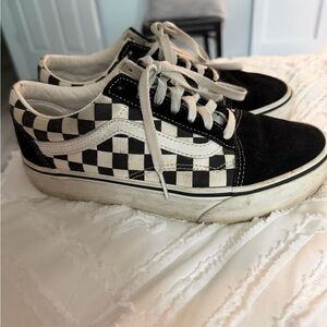 Vans Classic Checkerboard Low-Top Sneakers in Black and White